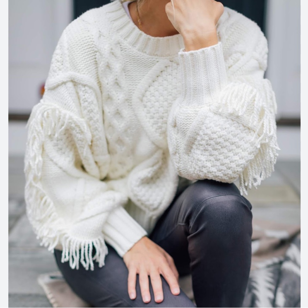 LINE + DOT Fringe Sweater Size M